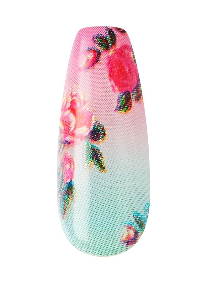 Impress KISS LoveShackFancy x imPRESS Press-On Manicure Limited Edition, Style "Lilac Crush" Medium Coffin Purple Press-On Nails, Includes Prep Pad, Mini Nail File, Cuticle Stick, & 30 Fake Nails - Image 5